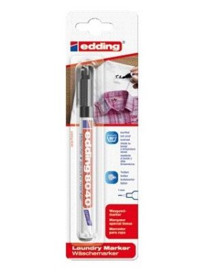 Wasgoedmarker edding 8040 rond 1mm zwart blister