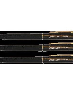 Balpen quantore drukknop en metalen clip zwart