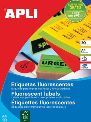 Apli fluorescerente etiketten 99,1 x 67,7 mm (b x h) geel