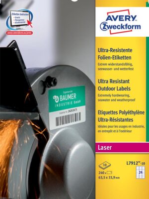Avery ultra resistente etiketten voor buiten ft 63,5 x 33,9 mm (b x h), doos van 240 etiketten