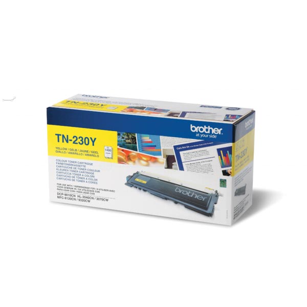 Brother toner, 1.400 pagina's, OEM TN-230Y, geel 1 Brother toner, 1.400 pagina's, OEM TN-230Y, geel