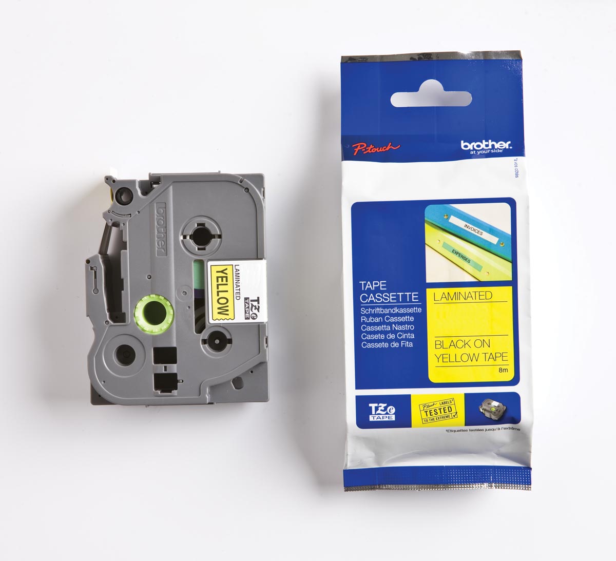 Brother TZe tape voor P-Touch 36 mm, zwart op geel 1 Brother TZe tape voor P-Touch 36 mm, zwart op geel