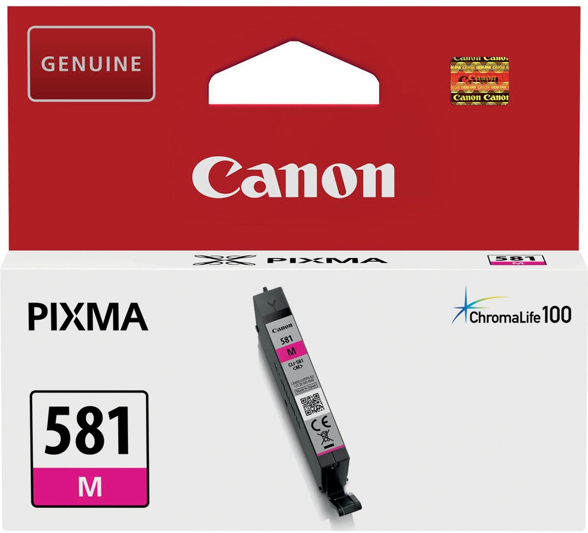 Canon inktcartridge CLI-581M, 237 foto's, OEM 2104C001, magenta 1 Canon inktcartridge CLI-581M, 237 foto's, OEM 2104C001, magenta