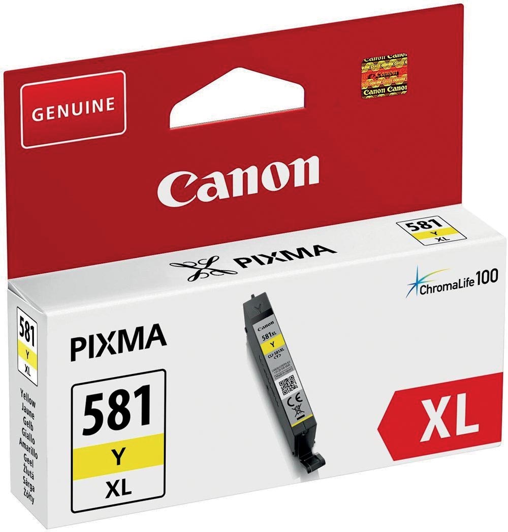 Canon inktcartridge CLI-581Y XL, 199 foto's, OEM 2051C001, geel 1 Canon inktcartridge CLI-581Y XL, 199 foto's, OEM 2051C001, geel