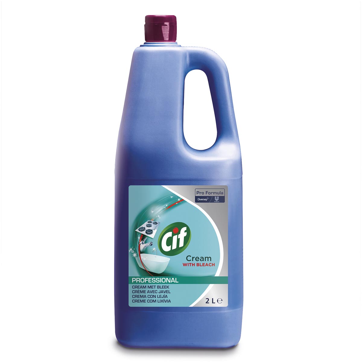 Cif schuurcrème, met bleekwater, flacon van 2 liter 1 Cif schuurcrème, met bleekwater, flacon van 2 liter