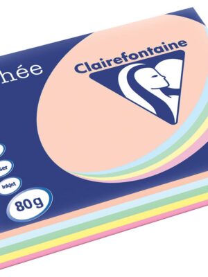 Clairefontaine Trophée Pastel, gekleurd papier, A3, 80 g, 5 x 100 vel, geassorteerde kleuren