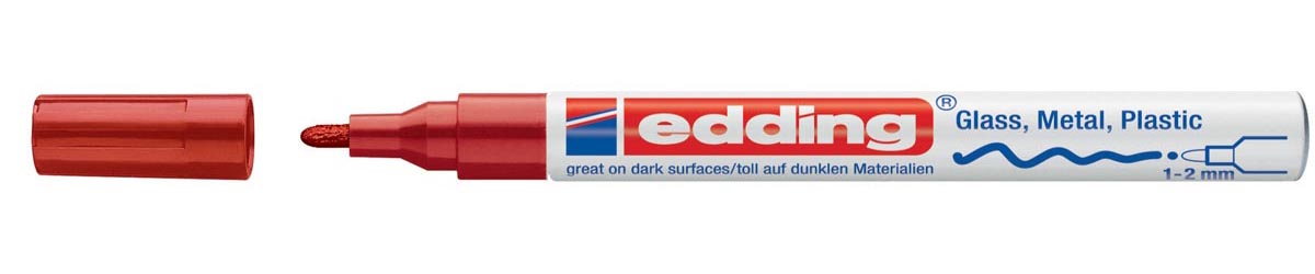 Edding glanslakmarker e-751 CR rood 1 Edding glanslakmarker e-751 CR rood