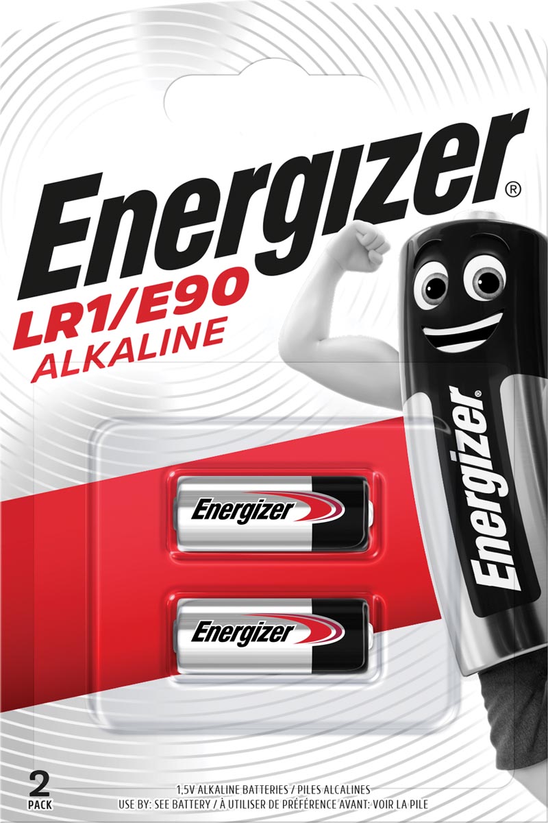 Energizer batterij Alkaline LR1/E90, blister van 2 stuks 1 Energizer batterij Alkaline LR1/E90, blister van 2 stuks