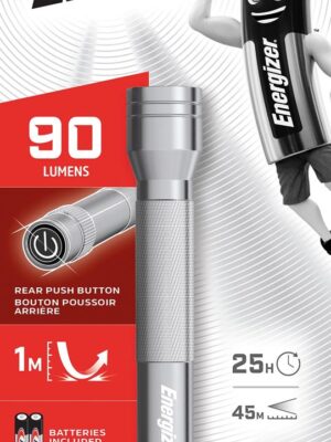 Energizer zaklamp Metal LED 2AA, inclusief 2 AA batterijen, op blister