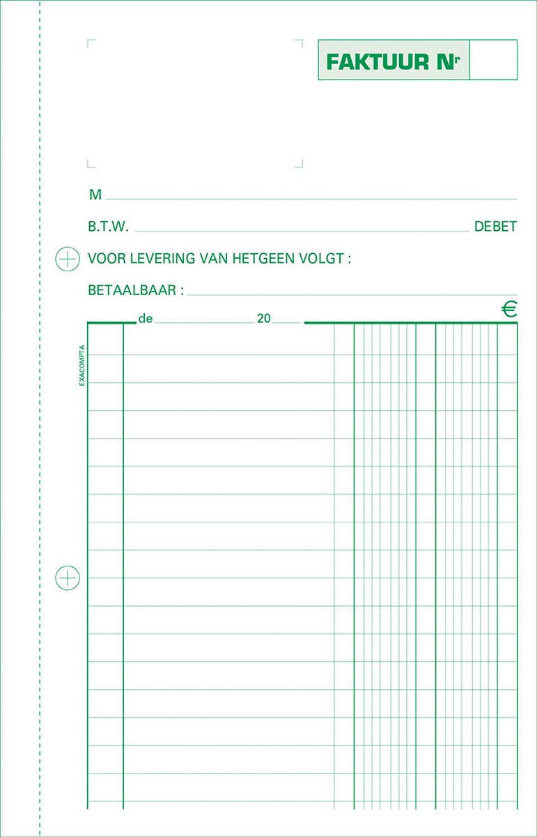 Exacompta facturen, ft 21 x 13,5 cm, tripli, verticaal, Nederlandstalig 1 Exacompta facturen, ft 21 x 13,5 cm, tripli, verticaal, Nederlandstalig