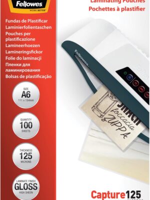 Fellowes lamineerhoes Capture125 ft A6, 250 micron (2 x 125 micron), pak van 100 stuks