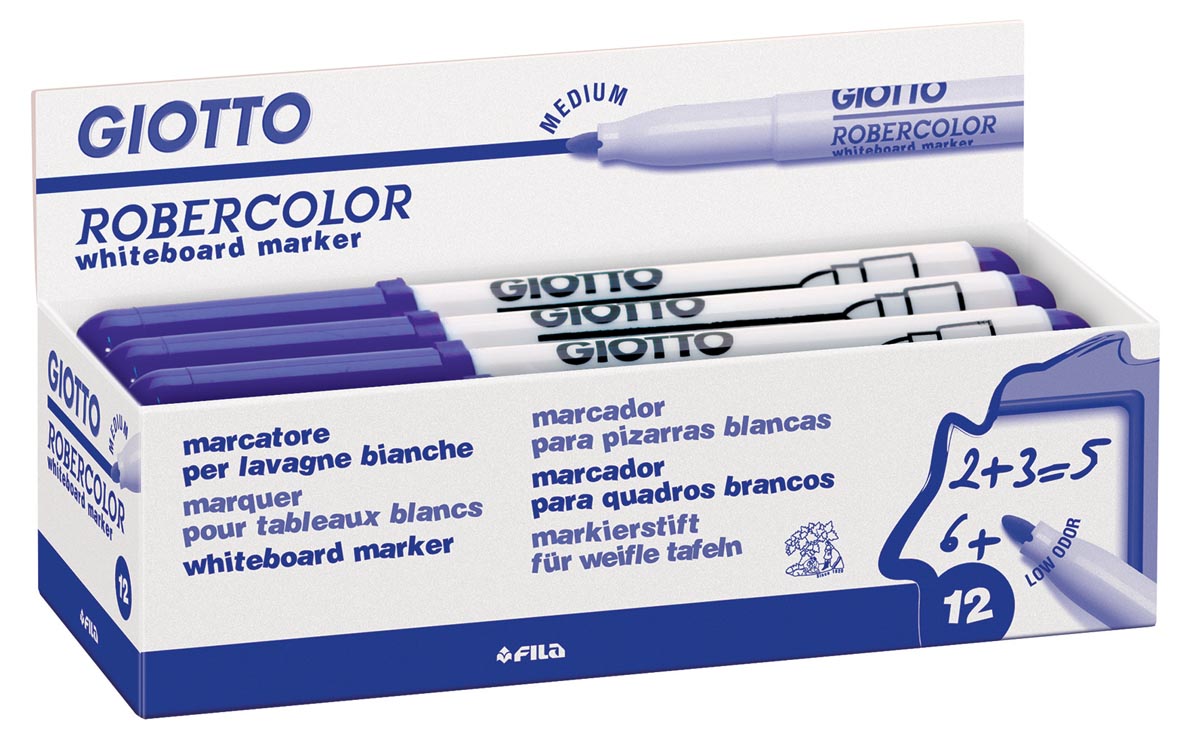 Giotto Robercolor whiteboardmarker, medium, ronde punt, blauw 1 Giotto Robercolor whiteboardmarker, medium, ronde punt, blauw