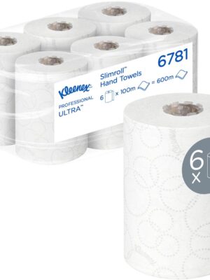 Kleenex handdoekrol Ultra Slimrol, 2-laags, 100 m per rol, pak van 6 rollen