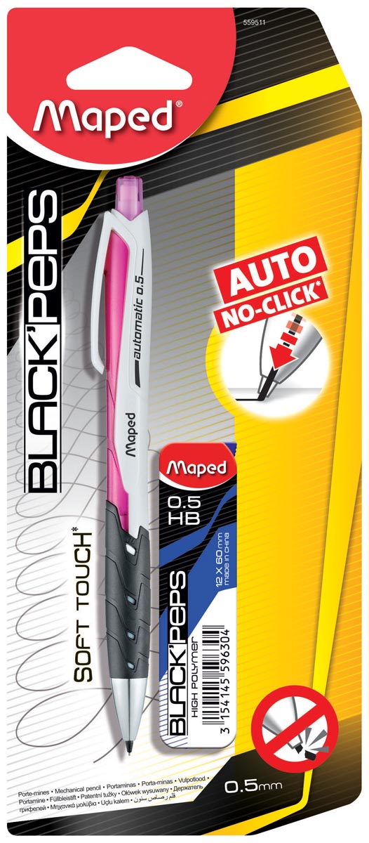Maped vulpotlood Auto 0,5 mm + vulling op blister 1 Maped vulpotlood Auto 0,5 mm + vulling op blister