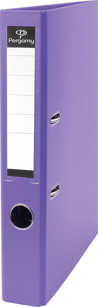 Pergamy ordner, voor ft A4, uit PP en papier, zonder beschermrand, rug van 5 cm, paars 1 Pergamy ordner, voor ft A4, uit PP en papier, zonder beschermrand, rug van 5 cm, paars