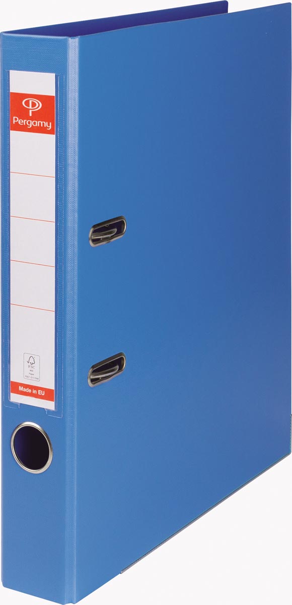 Pergamy ordner, voor ft A4, volledig uit PP, rug van 5 cm, blauw 1 Pergamy ordner, voor ft A4, volledig uit PP, rug van 5 cm, blauw