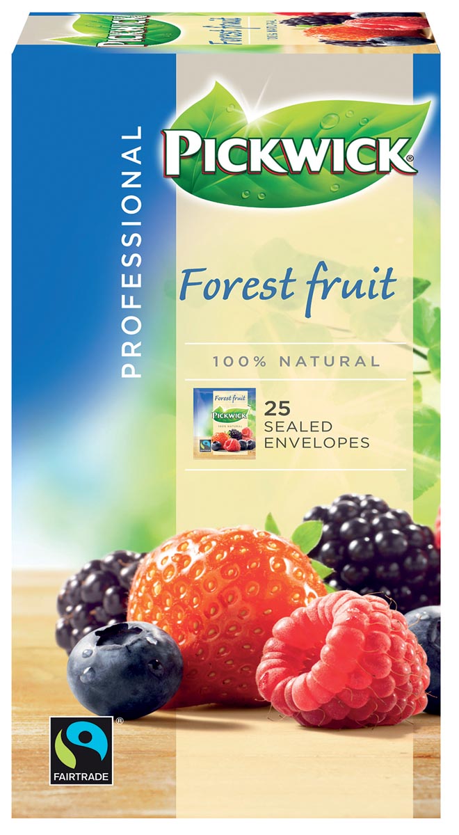 Pickwick thee, bosvruchten, fairtrade, pak van 25 zakjes 1 Pickwick thee, bosvruchten, fairtrade, pak van 25 zakjes
