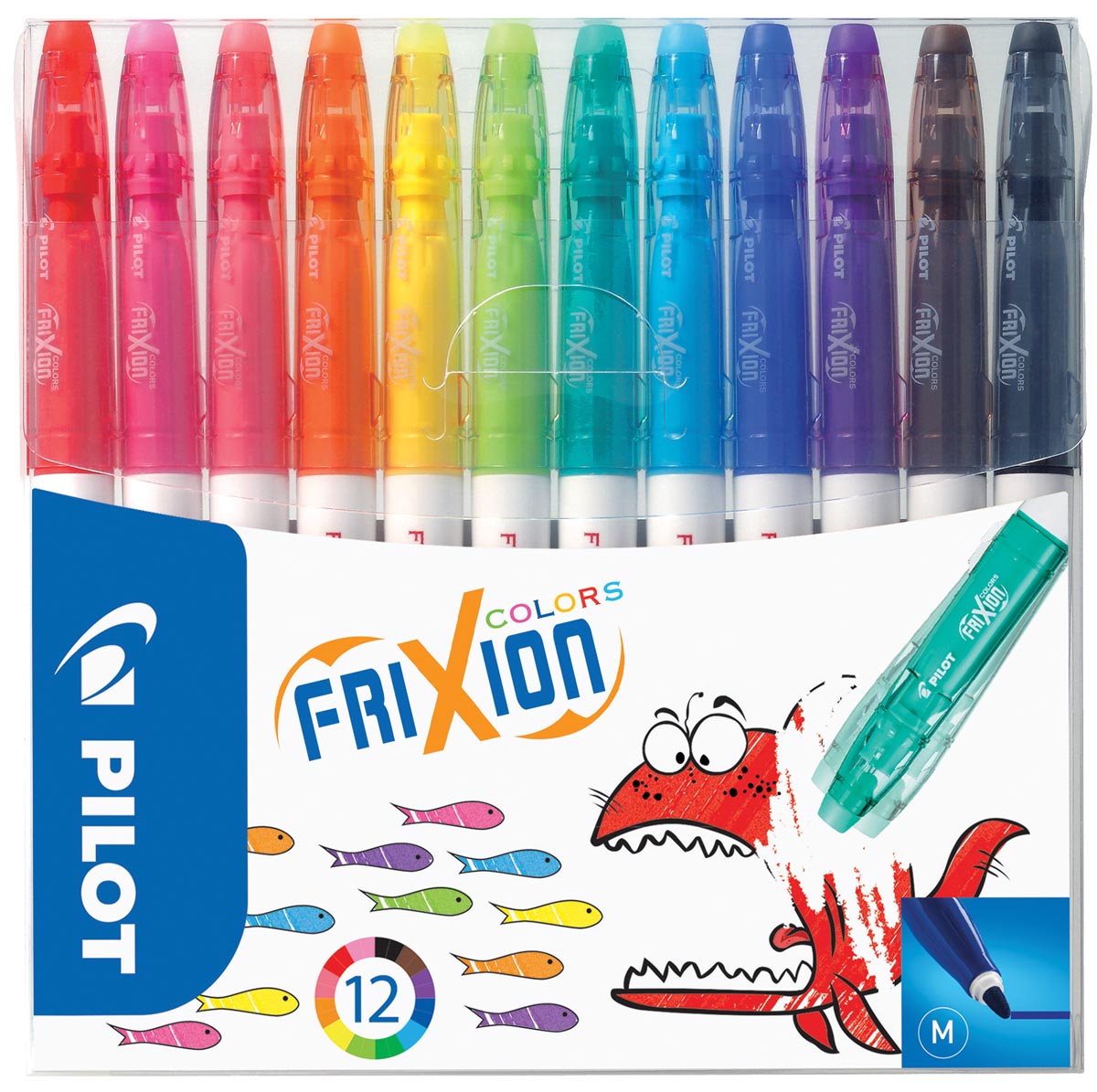 Pilot viltstift Frixion Colors, etui met 12 stuks 1 Pilot viltstift Frixion Colors, etui met 12 stuks