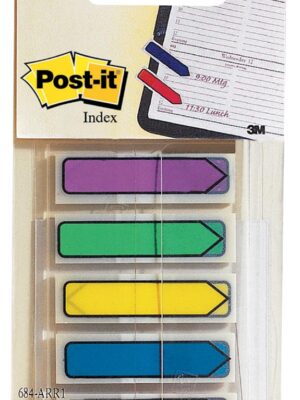 Post-it Index pijltjes, blister met 5 kleuren, 24 blaadjes per kleur