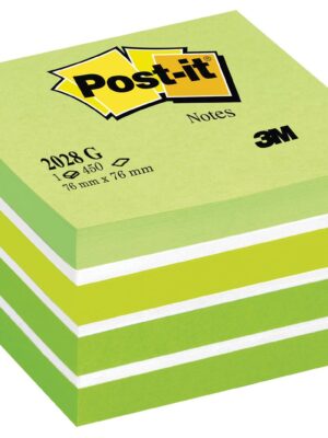 Post-It Notes kubus, 450vel, ft 76 x 76 mm, groen