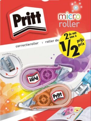 Pritt correctieroller Micro Roller, blister met 2 stuks waarvan 2de aan halve prijs