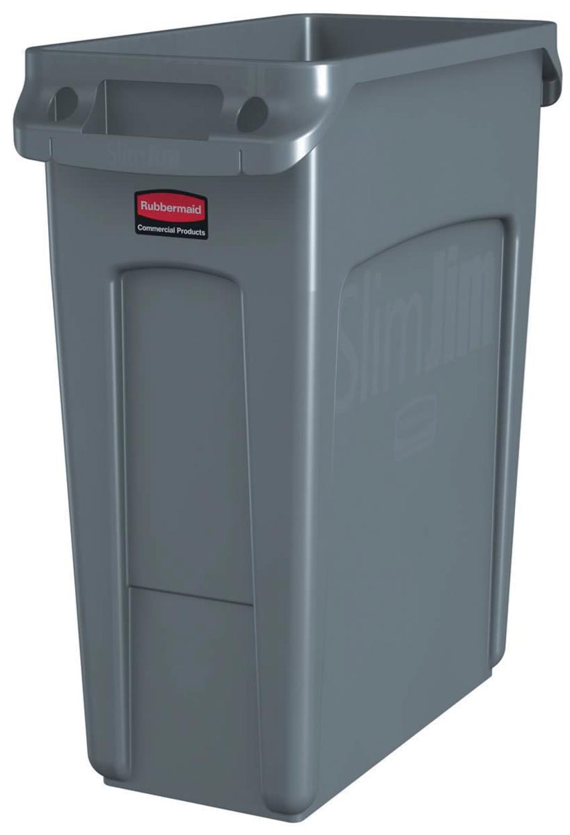 Rubbermaid afvalcontainer Slim Jim, 60 liter, grijs 1 Rubbermaid afvalcontainer Slim Jim, 60 liter, grijs