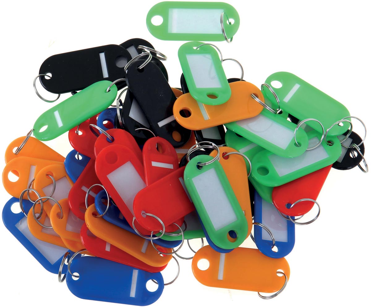 Sleutelhangers, geassorteerde kleuren, pak van 20 stuks 1 Sleutelhangers, geassorteerde kleuren, pak van 20 stuks
