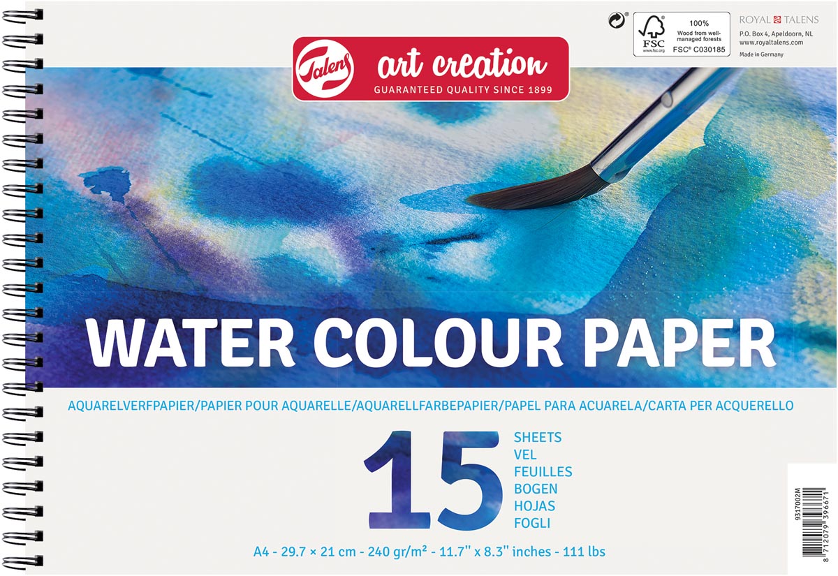 Talens Art Creation aquarelpapier, 240 g, ft 21 x 29,7 cm, A4, blok van 15 vel 1 Talens Art Creation aquarelpapier, 240 g, ft 21 x 29,7 cm, A4, blok van 15 vel