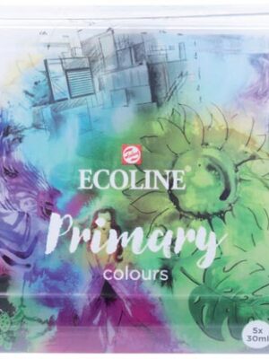 Talens Ecoline waterverf flacon van 30 ml, set van 5 flacons in primaire kleuren